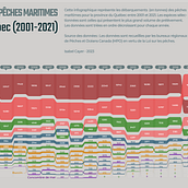 Débarquements des pêches maritimes (Québec 2001-2021) Ein Projekt aus dem Bereich Informationsdesign und Infografik von Isabel Cayer - 08.11.2023
