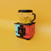 My project for course: Volume and Texture in Cinema 4D: Transform Objects | Nintendo Switch x Food Processor. 3D, 3D Modeling, Design, Graphic Design, Lighting Design, Product Design, and Concept Art project by Shivam Talwar - 09.28.2023