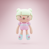 Mi proyecto del curso: Creación de personajes kawaii en 3D con Blender. Een project van Traditionele illustratie, Ontwerp van personages, Digitale illustratie,  3D-modellering y Manga van dmfdrs - 10.11.2023