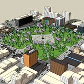 Mi proyecto del curso: Dibujo y modelado de entornos urbanos con AutoCAD y SketchUp. Plaza 25 de Mayo de la Ciudad de Resistencia Chaco, Argentina.. Un proyecto de Arquitectura, Paisajismo, Modelado 3D, Arquitectura digital, Ilustración arquitectónica y Visualización arquitectónica de Matias Rosello - 10.11.2023