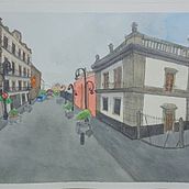 Mi proyecto del curso: Dibujo arquitectónico con acuarela y tinta, Centro histórico de la Ciudad de México. Sketching, Drawing, Watercolor Painting, Architectural Illustration, Sketchbook & Ink Illustration project by Astrid Gutiérrez - 11.10.2023