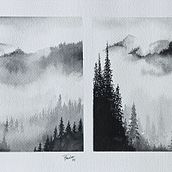Morning Mist. Painting, and Watercolor Painting project by fhacken - 11.04.2023