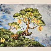 Der Laternenbaum . Watercolor Painting, Traditional illustration, and Drawing project by Stefanie Wagner - 11.11.2023