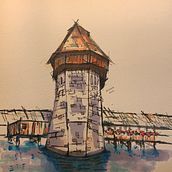 Mi proyecto del curso: Dibujo arquitectónico expresivo con marcadores de colores. Sketching, Drawing, Architectural Illustration, Sketchbook & Ink Illustration project by Juanjo Soto Sanhueza - 11.12.2023