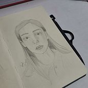 Mi proyecto del curso: Cuaderno de retratos a línea con grafito. Fine Arts, Sketching, Drawing, Portrait Drawing, and Sketchbook project by Ximena Ortega Angeles - 11.13.2023