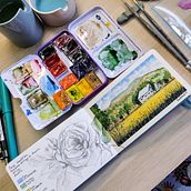 Mi proyecto del curso: Cuaderno de viaje en acuarela. Traditional illustration, Watercolor Painting, and Sketchbook project by Cecilia Mora Bonilla - 01.09.2025