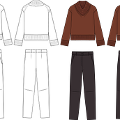 Dibujos técnicos . Un progetto di Illustrazione di moda, Illustrazione vettoriale e Illustrazione digitale di Gemma Ribera Martinez - 14.11.2023