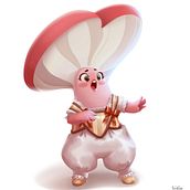 Lady Mushroomie in Her Undergarments. Digital Illustration, and Character Design project by Lidia Macovei - 11.14.2023