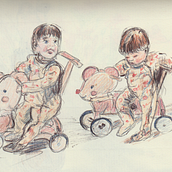 Croquis d'enfants en mouvement. Un progetto di Illustrazione tradizionale, Illustrazione infantile, Sketchbook, Disegno a matita, Disegno con matite colorate e Disegno artistico di Virginie - 15.11.2023