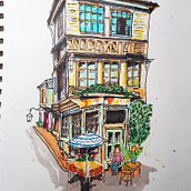 My project for course: Expressive Architectural Sketching with Colored Markers. Sketching, Drawing, Architectural Illustration, Sketchbook & Ink Illustration project by Peter McKinnon - 11.15.2023