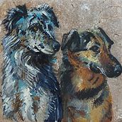 ritratto cani - commissione privata . % Francesca Marina Costa tarafından hazırlanan Akrilik Bo, ama, Dekoratif Bo, ama, Geleneksel illüstras, on, Ve Aksesuar Tasarımı projesi - 11.16.2023