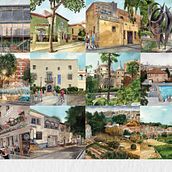 CALENDARIO HORTA GUINARDÓ 2024 BARCELONA ESPAÑA. Un projet de Illustration traditionnelle, Architecture, Direction artistique, Design  , et Publicité de Aida Rivas - 16.11.2023