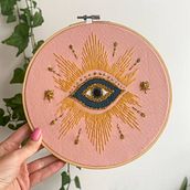 Eye Embrodeiry. Embroider, and Textile Design project by Iryna Adamova - 11.17.2023