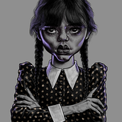 Merlina serie. Un progetto di Illustrazione digitale e Disegno artistico di Daniel Pérez - 14.12.2022