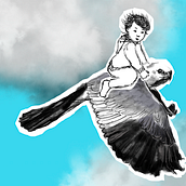 Migrant Mississippi kite. Traditional illustration, Character Design, Arts, Crafts, Fine Arts, Collage, Drawing, Creativit, Artistic Drawing, Digital Drawing, Creating with Kids, and Children's Literature project by Dita Kaplanova - 11.18.2023