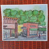 My project for course: Urban Sketching: Create Expressive Cityscapes. Pintura, Esboçado, Desenho, Pintura em aquarela, Sketchbook e Ilustração com tinta projeto de jchptc - 18.11.2023