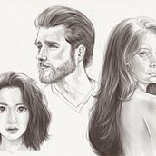 My project for course: Portrait Sketchbooking: Explore the Human Face. Un proyecto de Bocetado, Dibujo, Dibujo de Retrato, Dibujo artístico y Sketchbook de Cris Palomino - 16.11.2023