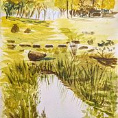 Mein Abschlussprojekt für den Kurs: Natürliche Aquarelllandschaften. Fine Arts, Painting, and Watercolor Painting project by Beate Dietz - 11.19.2023