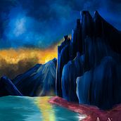 Sunsets. Traditional illustration, L, scape Architecture, and Decoration project by Wendy Garcia - 11.02.2023