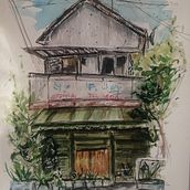 Mon projet du cours : Esquisses d'architecture expressives aux feutres de couleur. Sketching, Drawing, Architectural Illustration, Sketchbook & Ink Illustration project by Aurelie Aquadess - 11.21.2023