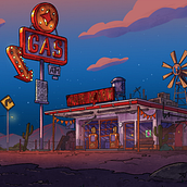 Meu projeto do curso: Pintura digital de fundo para animação. Un progetto di Illustrazione tradizionale, Animazione, Illustrazione digitale e Pittura digitale di Henrique Lima - 19.11.2023