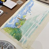 Mi proyecto del curso: Cuaderno de viaje en acuarela. Een project van Traditionele illustratie, Aquarelschilderen,  Architecturale illustratie y Sketchbook van Dení Valencia Martínez - 19.11.2023