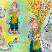 My project for course: Granny and goat :). Ilustração tradicional, Design de personagens, Desenho, e Sketchbook projeto de Viktorija Jaros - 22.11.2023