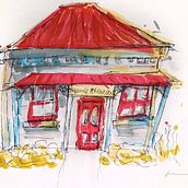 My project for course: Expressive Architectural Sketching with Colored Markers. Sketching, Drawing, Architectural Illustration, Sketchbook & Ink Illustration project by Heather Macpherson - 11.22.2023