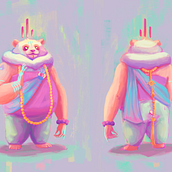 Panda Master . Un progetto di Character design, Progettazione di giochi, Illustrazione digitale e Arte concettuale di Fernanda Dourado - 22.11.2023