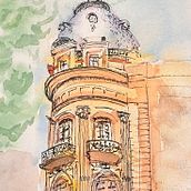 My project for course: Architectural Sketching with Watercolor and Ink. Sketching, Drawing, Watercolor Painting, Architectural Illustration, Sketchbook & Ink Illustration project by Joran van Liempt - 11.22.2023