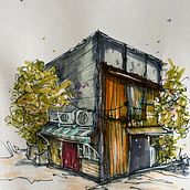 Mi proyecto del curso: Dibujo arquitectónico expresivo con marcadores de colores. Un proyecto de Bocetado, Dibujo, Ilustración arquitectónica, Sketchbook e Ilustración con tinta de dianavargasdavila - 20.11.2023