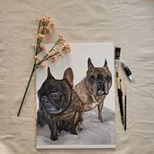 Compañeros caninos. Watercolor Painting, and Painting project by irychenserna - 11.23.2023