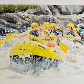 Rafting. Watercolor Painting project by fhacken - 11.26.2023