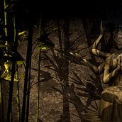 bamboo temple at night. 3D project by Samuel Mba - 05.07.2023