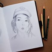 Mein Abschlussprojekt für den Kurs: Skizzenbuch für Porträts: Erkunde das menschliche Gesicht. Sketching, Drawing, Portrait Drawing, Artistic Drawing, and Sketchbook project by tania_sc - 11.26.2023