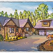 My project for course: Architectural Illustration: Bring Design Concepts to Life. Een project van Traditionele illustratie, Architectuur,  Tekening, Digitale architectuur,  Architecturale illustratie y Ruimtelijk ontwerp van Claire Hamilton - 26.11.2023