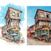 Mi proyecto del curso: Dibujo arquitectónico expresivo con marcadores de colores. Projekt z dziedziny Sketching,  R, sunek,  R, sunek architektoniczn, Sketchbook,  R i sunek atramentem użytkownika J. Ricardo Garcia - 27.11.2023