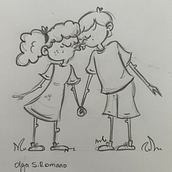 My project for course: Introduction to the Creation of Cartoon Style Characters_Una pareja infantil . % Olga SAley tarafından hazırlanan Geleneksel illüstras, on, Karakter Tasarımı, Ve Çizim projesi - 11.27.2023