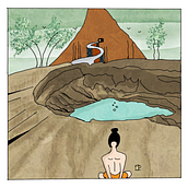 A meditative montain summit. Un progetto di Illustrazione animata di Ayelen Flint - 26.11.2023