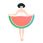 Tutti Frutti - Animation loop. Un proyecto de Animación, Ilustración de moda					 y Diseño de personajes de Qian Shi - 29.11.2023