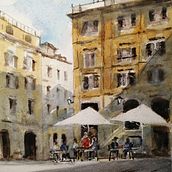 My project for course: Modern Techniques for Watercolor Cityscapes. Painting, and Watercolor Painting project by Jana Bartosiewiczova - 11.29.2023