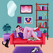 Meu projeto do curso: Ilustração digital colorida no Procreate. Projekt z dziedziny Trad, c, jna ilustracja,  R, sunek, Ilustracja c, frowa, R, sunek c i frow użytkownika Amanda Xocaira - 27.11.2023