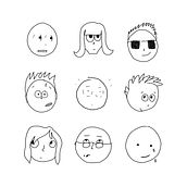 Emoting Friends No. 1. Un progetto di Illustrazione tradizionale, Character design, Bozzetti e Sketchbook di Dani Ramsey - 29.11.2023