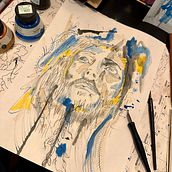 My project for course: Experimental Portraiture with Ink, Tea and Alcohol. Artes plásticas, Pintura, Desenho e Ilustração com tinta projeto de Brooklyn Heck - 30.11.2023