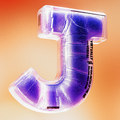 'J' - 3D Typography render. Un proyecto de Diseño, 3D y Dirección de arte de Jessica Hewitt - 30.11.2023