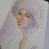 Meu projeto do curso: Desenho de retratos vibrantes com lápis de cor. Drawing, Portrait Drawing, Sketchbook, and Colored Pencil Drawing project by deborahr24 - 11.21.2023