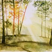 Mój projekt z kursu: Oniryczne pejzaże akwarelą: maluj światłem. Painting, and Watercolor Painting project by antonik89anna - 12.01.2023