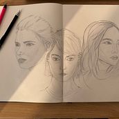 My project for course: Portrait Sketchbooking: Explore the Human Face. Un progetto di Bozzetti, Disegno, Disegno di ritratti, Disegno artistico e Sketchbook di Maryna Chupryna - 03.12.2023