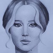 Jennifer Lawrence. Portrait Drawing, and Pencil Drawing project by garrod_eleonore - 04.13.2021