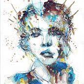 My project for course: Experimental Portraiture with Ink, Tea and Alcohol. Fine Arts, Painting, Drawing & Ink Illustration project by Nicole Laude Michoud - 12.04.2023